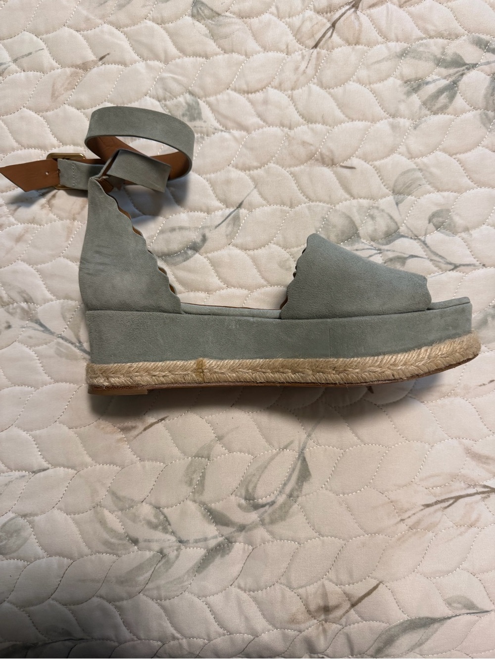 Authentic Chloe Sage Green Espadrille Platform Sandal